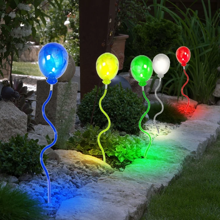 5x LED Solarlampen, Luftballons bunt, H 60 cm – Bild 6