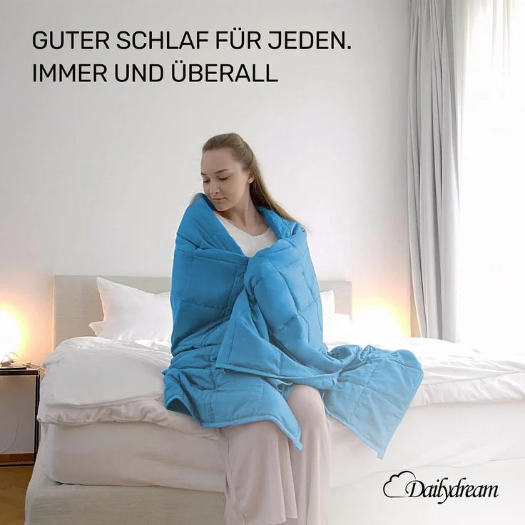Dailydream Therapie Gewichtsdecke | 135x200 | 4,5 kg | Pink | aus flauschigem Fleece | mit Glasperlenfüllung | schwere Decke zum Schlafen | Weighted Blanket | Therapiedecke | Körpergewicht bis 52 kg – Bild 8