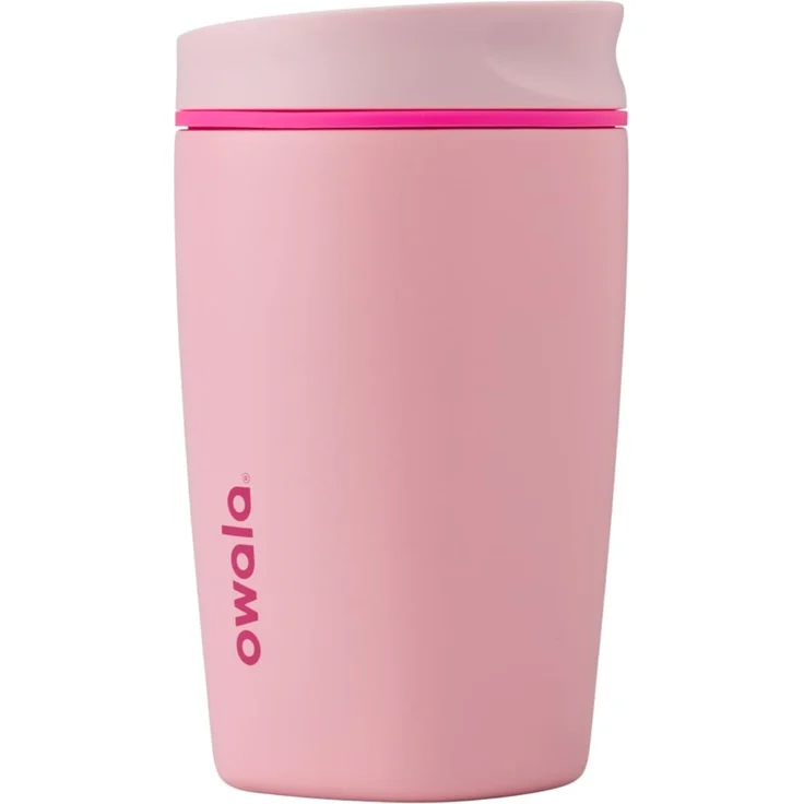 Owala SmoothSip Slider isolierbecher aus Edelstahl für Kaffee, 355ml, wiederverwendbarer Eiskaffee‑Becher, Thermo‑Reisebecher für heißen Kaffee, BPA‑frei, Kaffeebecher To Go, Pucker Up