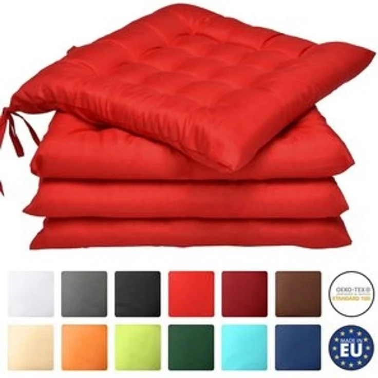 Beautissu Stuhlkissen Lea, 4er Set Suthlkissen 40x40x5cm – Bild 6