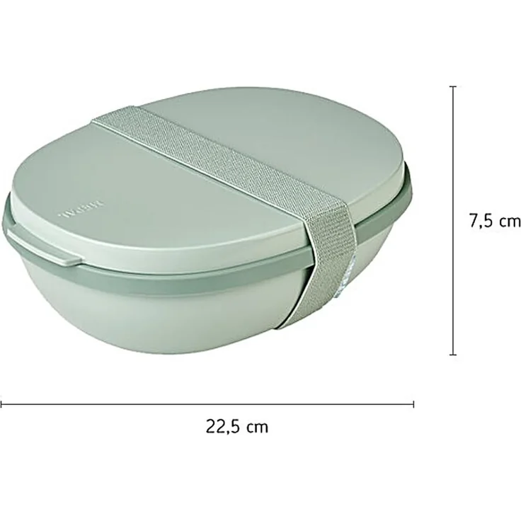 Mepal - Lunchbox Ellipse Duo to go Set - Meal Prep Box für Erwachsene & Salatbox zum Mitnehmen - Brotdose für ein gesundes Mittagessen - Ideal für Sandwiches & Salate - 825 ml + 600 ml - Nordic Pink – Bild 4