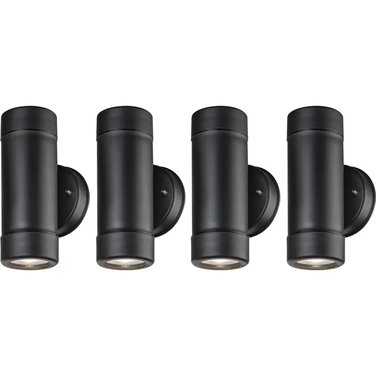 4er Set Wandleuchten in Schwarz für den Garten COTOPA