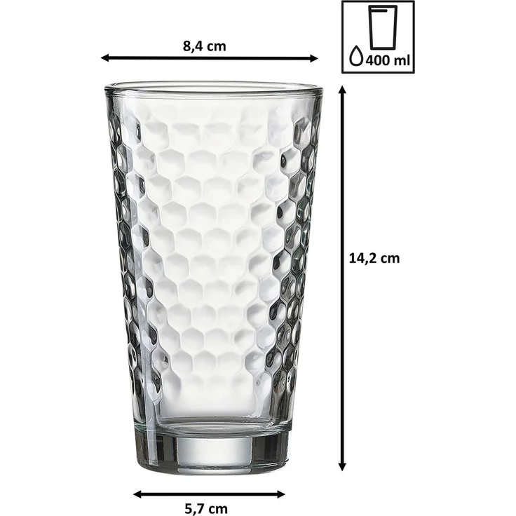 Ritzenhoff & Breker Favo Longdrinkglas 400 ml transparent 6er Set – Bild 3