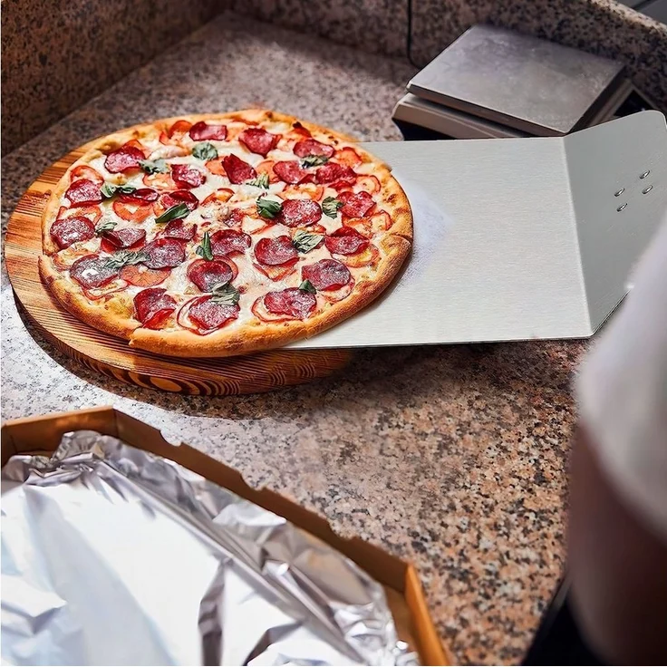 Dimono Pizzaschieber DIMONO Antihaft Pizzaschieber mit Holzgriff - Metall Pizzaheber, XXL – Bild 3