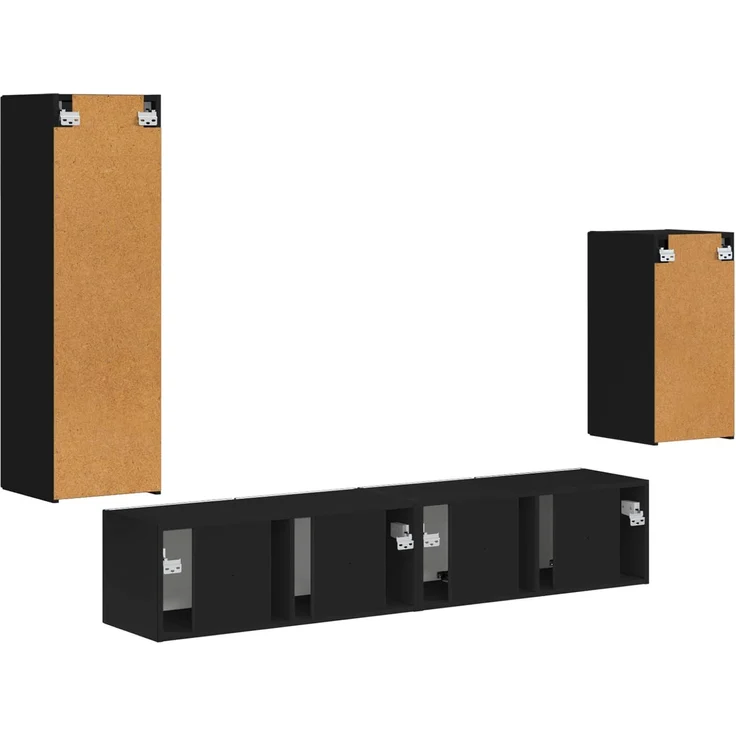 vidaXL TV-Schrankset 4 stk. 31 x 30 x 100 cm Schwarz 3409007 – Bild 9