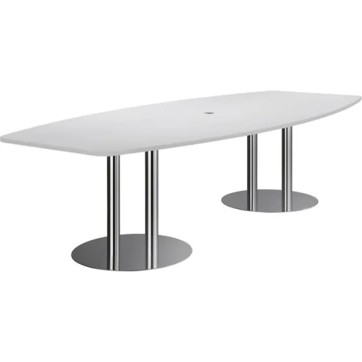 Konferenztisch KT28S 280x130cm Säulenfuß Grau Gestellfarbe: Chrom