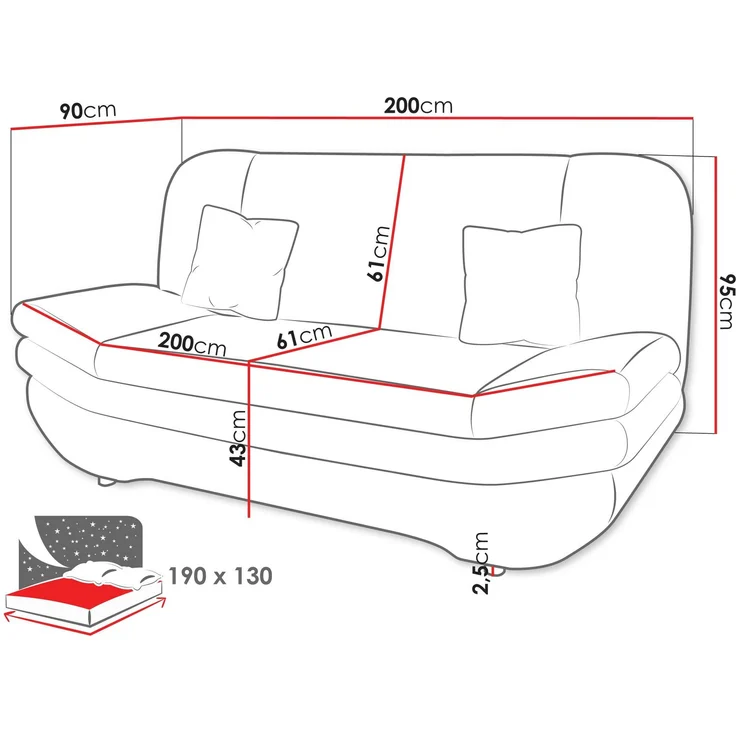 Schlafsofa Weronika (Farbe: Margo 227.09) – Bild 6