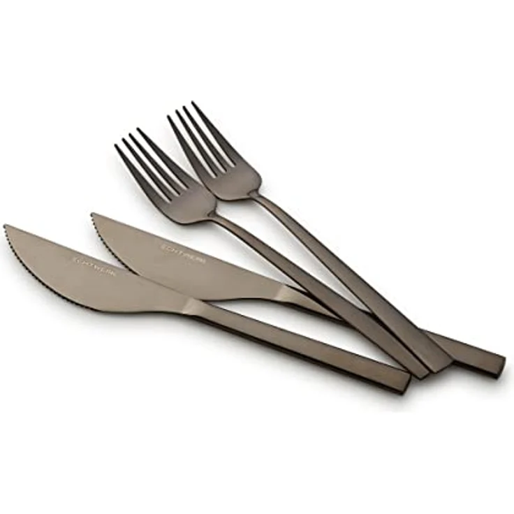 Echtwerk Pizzabesteck, Schwarz, 8-teiliges Set mit ergonomischem Griff, rostfrei und lebensmittelecht, 23 cm – Bild 4