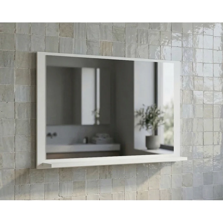Badezimmerspiegel Bravos 80 cm - Weiß - Badezimmerspiegel mit Ablage – Bild 2