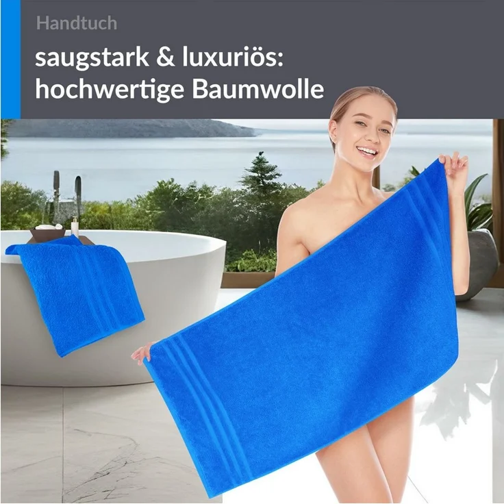 Lashuma Handtuch Set London Premium, Frottee (Set, 2-St), 50x100 cm, 100% Baumwolle, Made in Portugal – Bild 2