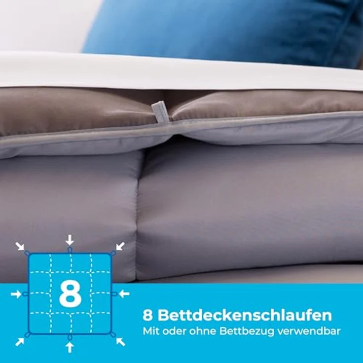 Linenspa 4 Jahreszeiten Bettdecke aus Microfaser – Ganzjahresdecke – Ultraweich – Steppdecke 220x240 cm, Grau (Stone / Charcoal) – Bild 4