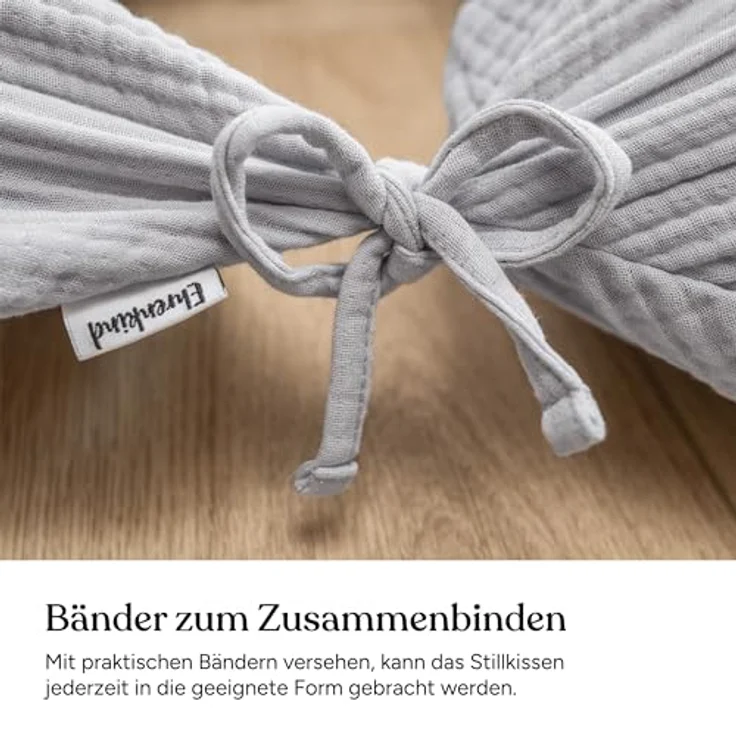 Ehrenkind Stillkissen Musselin aus hochwertiger Bio Baumwolle, Schwangerschaftskissen, Seitenschläferkissen, OEKO-TEX® STANDARD 100 Klasse 1 zertifiziert – Bild 7