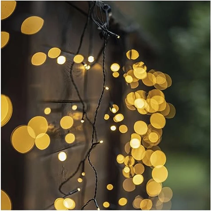 EMOS Connect System Basis Set Standard, 2,5m Eisregen Weihnachtslichterkette + 5m Verbindungskabel + Netzteil mit Timer, 100 LEDs, IP44 für Innen und Außen, Warmweiße Lichtfarbe, 6/18h Leuchtmodus – Bild 6