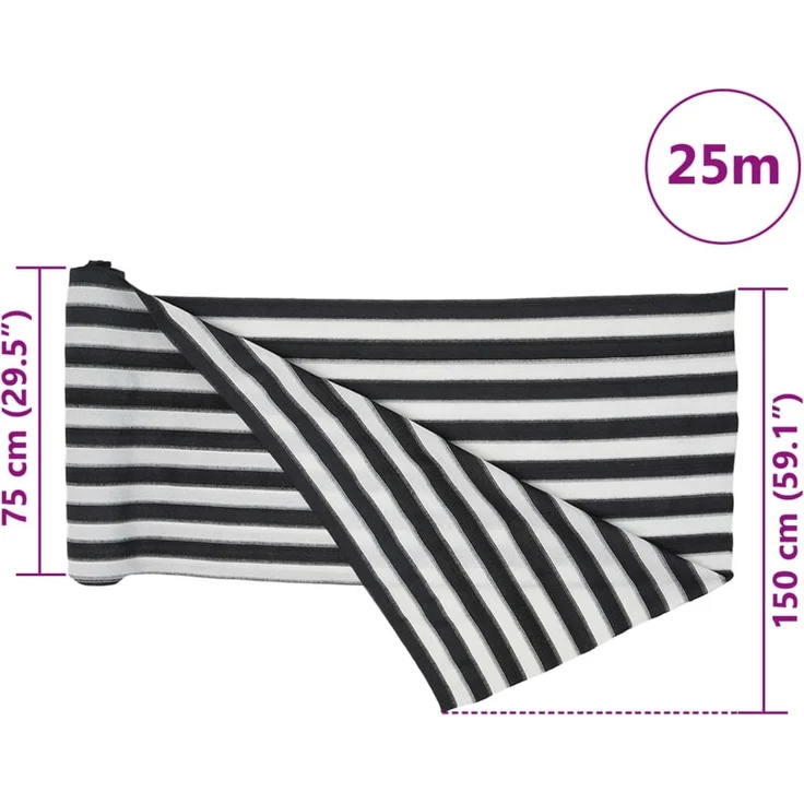 vidaXL Zaunblende Anthrazit und Weiß 1,5x25 m HDPE 75 g/m² 4003660 – Bild 7