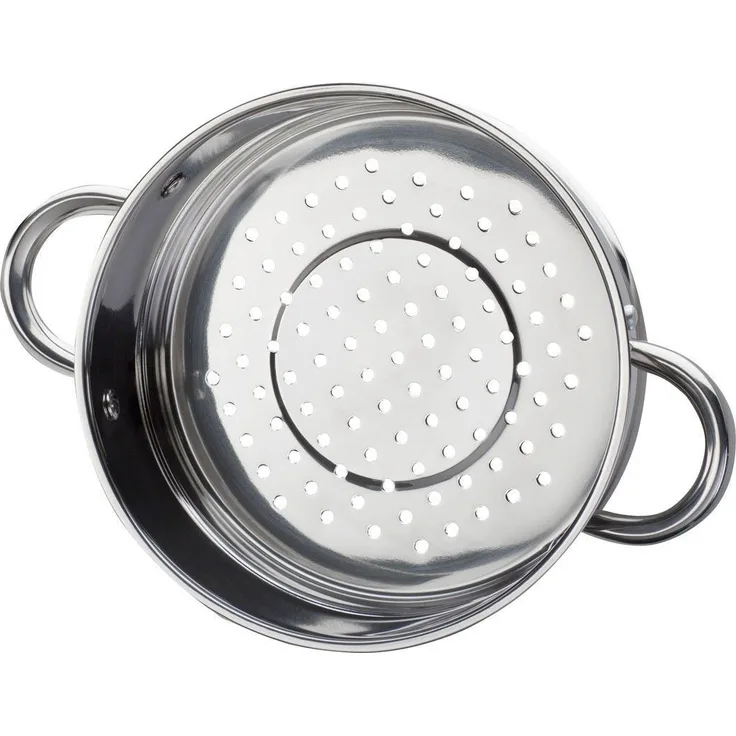 GSW Topf-Set Montreal, Edelstahl (Set, 14-tlg, Kochtopf 14/16/20/24 cm, Stielkasserolle 14 cm, Pfanne 24 cm, Einsatz), Induktion
