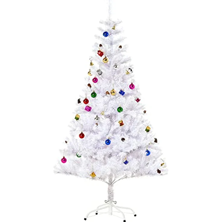 HOMCOM Künstlicher Weihnachtsbaum Künstlicher Weihnachtsbaum, 85x150 cm (BxH), weiß – Bild 2