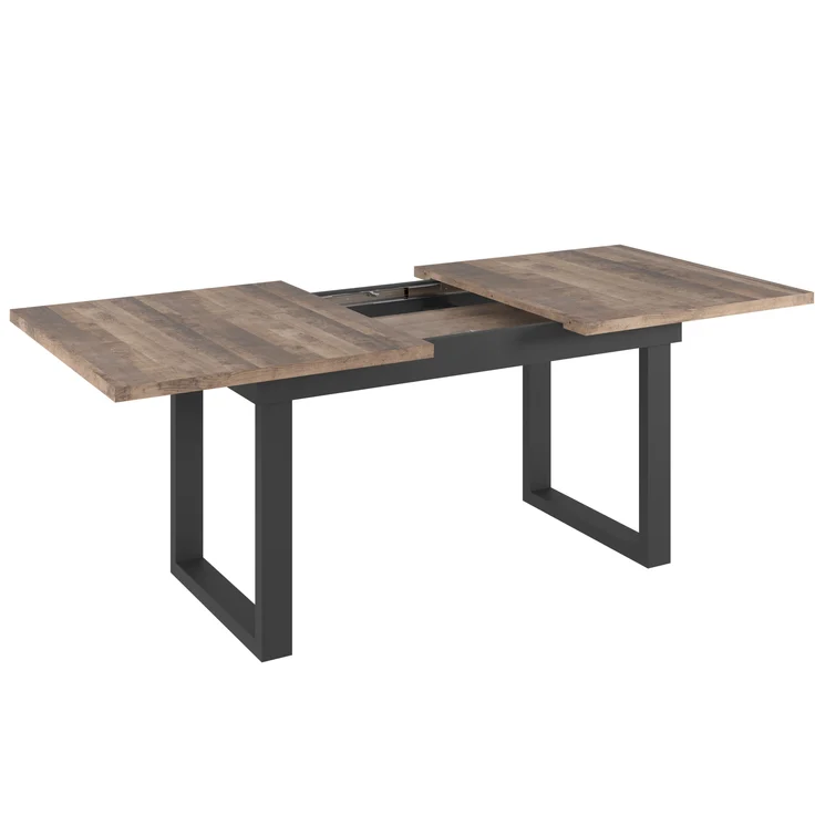 trendteam smart living - Universal - Esstisch - Schwarz/Eiche Tabak - ausziehbarer Küchentisch mit Metallfüßen - (BxHxT) 160-200 x 76 x 80 cm - Tisch geeignet für Küche, ESS- oder Wohnzimmer – Bild 2