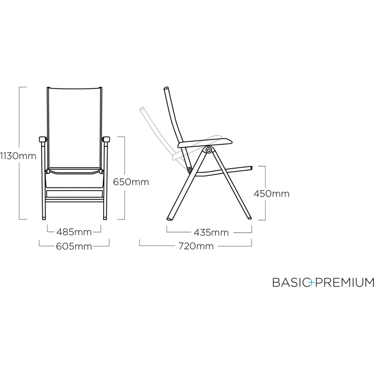 Kettler Basic+ Premium Klappsessel anthrazit / Lakritz – Bild 8
