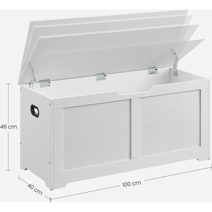 Vasagle Sitzbank bzw. Sitztruhe, weiß, 100 x 40 x 46 cm – Bild 4