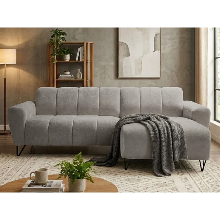 Beautysofa Ecksofa mit schwarzen Metallbeinen VOLARE MINI, mit modernem Design und hohem Sitzkomfort, ohne Schlaffunktion – Bild 5