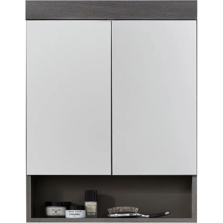 Bad Spiegelschrank Runner grau 2-türig Sardegna Rauchsilber 60 cm