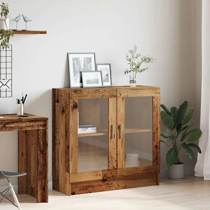 vidaXL Bücherschrank Altholz-Optik 82,5x30,5x80 cm Holzwerkstoff 856154 – Bild 2