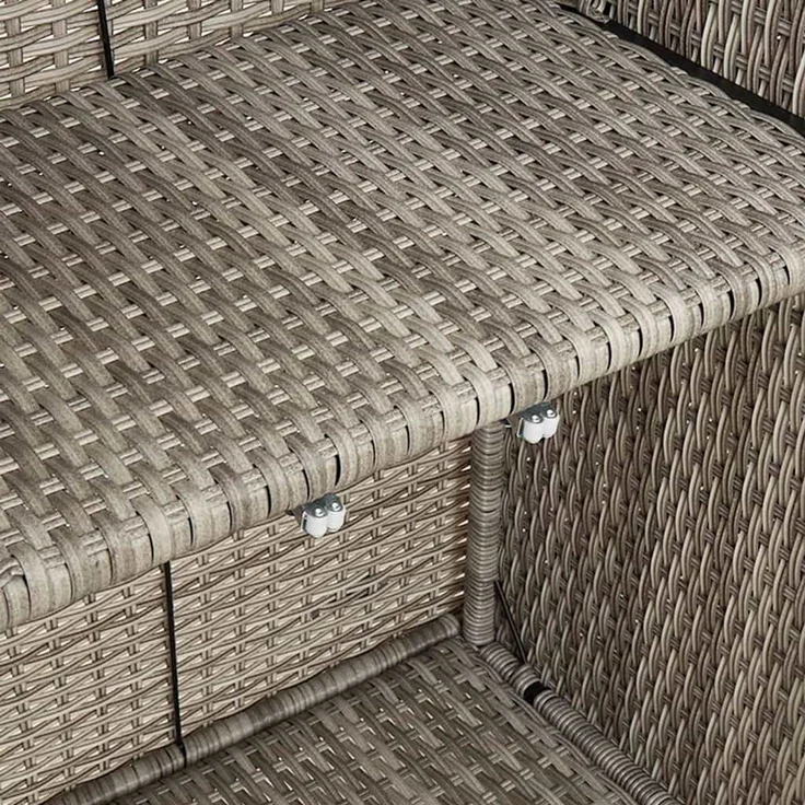 vidaXL Aufbewahrungsschrank mit Tür Hellgrau 100 x 36 x 102 cm Rattan 4103825 – Bild 8