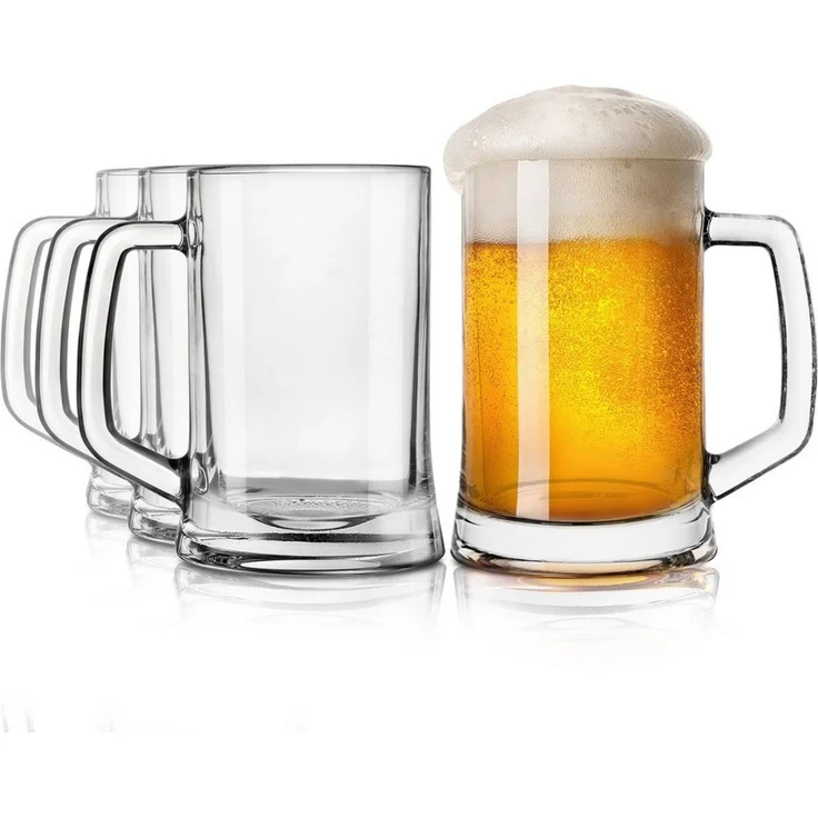 KONZEPT Bierkrug 0,5 liter, Biergläser mit Henkel, 4-tlg, Perfekt für Zuhause, Restaurants und Biergärten, spülmaschinenfest – Bild 1