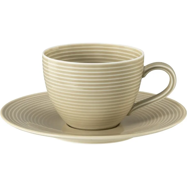 Seltmann Weiden Becher Seltmann Weiden Beat Sandbeige Kaffeeobere+Untere 2tlg, Porzellan