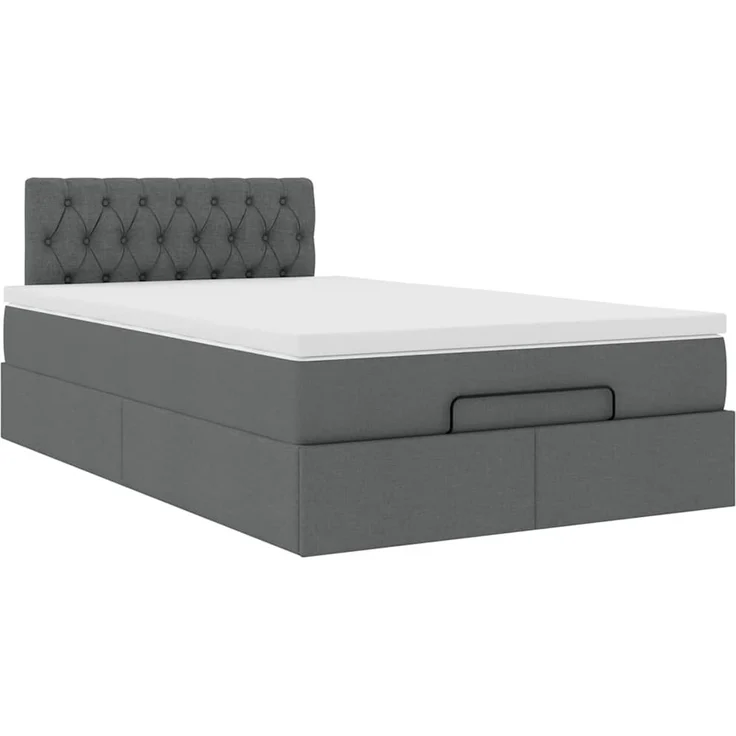 vidaXL Ottoman-Bett mit Matratze Dunkelgrau 120x200 cm Stoff 3311533 – Bild 4