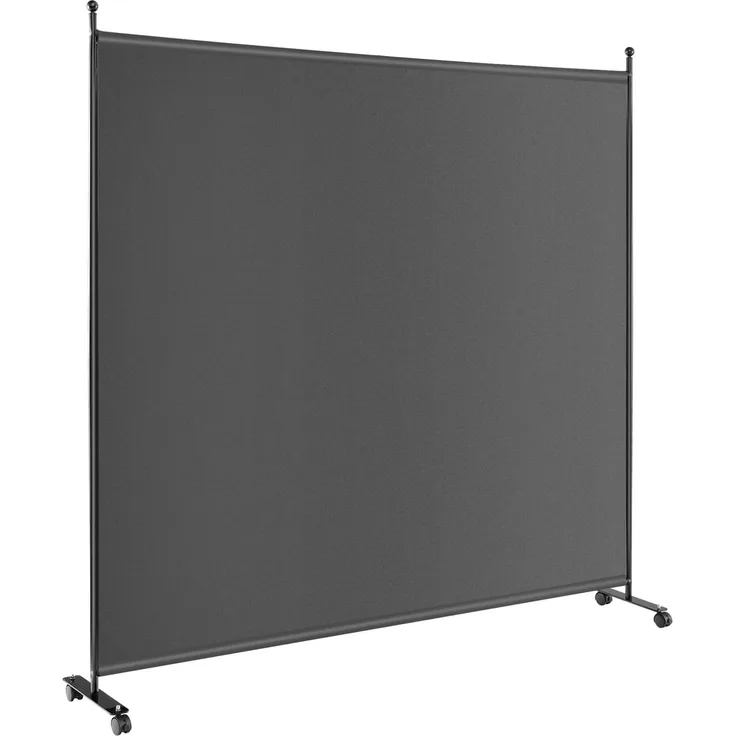 FANTASK Raumteiler auf Rollen, Paravent Klappbar 1 teilig, Trennwand aus Stoff für mehr Privatsphäre und Flexibilität, Indoor & Outdoor (Grau)
