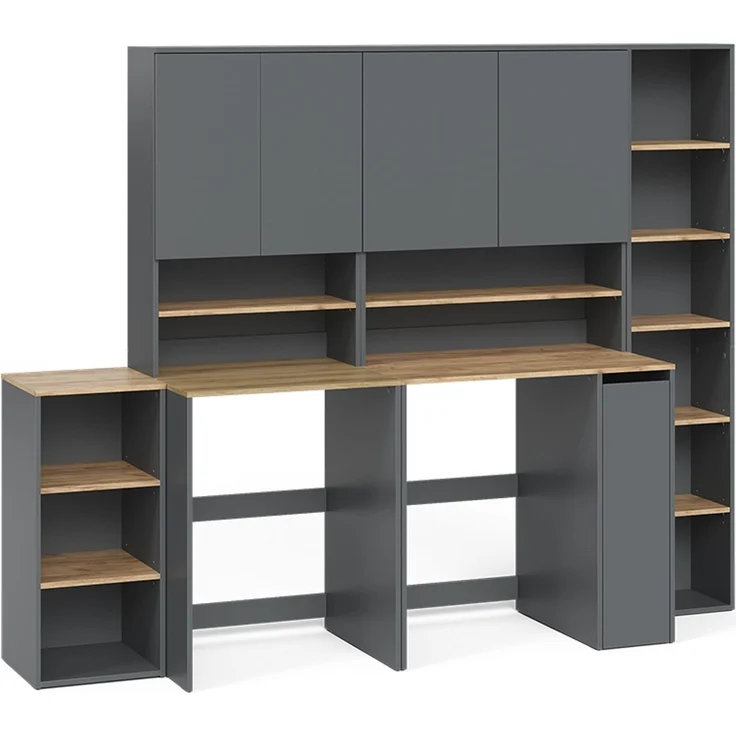 Badmöbel-Set Viktor Anthrazit/Goldkraft Eiche 6-teilig Vicco – Bild 1