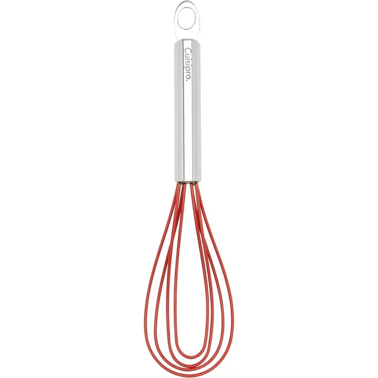 Cuisipro 74696805 Silikon Flacher Schneebesen, 20 cm, rot