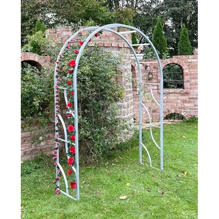 DanDiBo Rosenbogen Metall Verzinkt Massiv 150 cm Torbogen 96516 Wetterfest Rundbogen Volleisen Rankhilfe Gartenbogen Feuerverzinkt – Bild 5