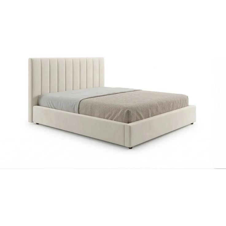 KAWOLA Bett CATTURA Polsterbett Velvet creme 180x200cm mit Lattenrost – Bild 3