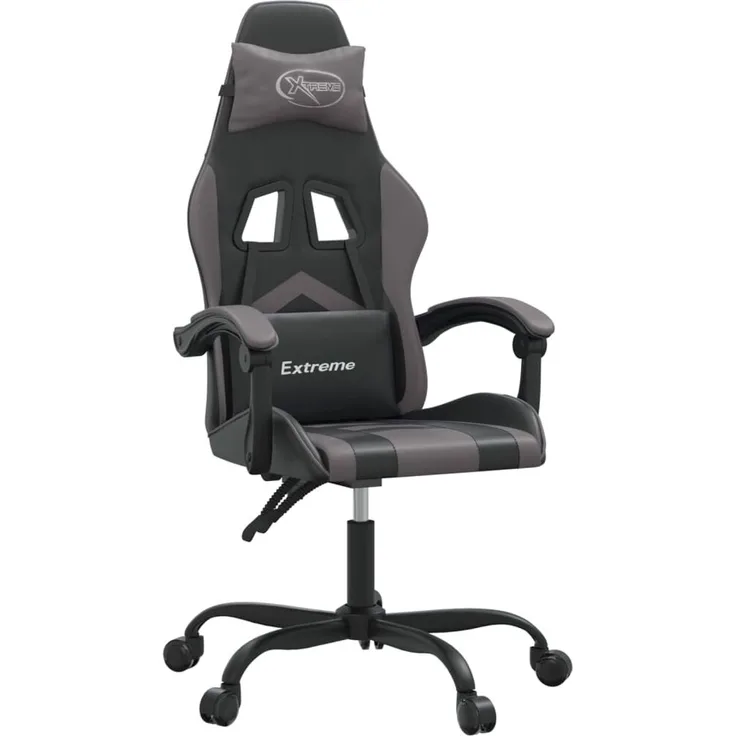 vidaXL Gaming-Stuhl Schwarz und Grau Kunstleder 3143894