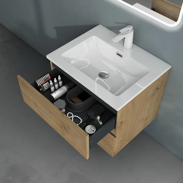 doporro Badmöbel-Set Badezimmermöbel Badezimmer Waschbecken Waschtisch Aqualis – Bild 5