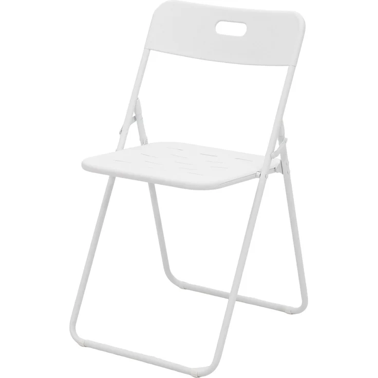 Bistro-Set aus Stahl, klappbar, 3-teilig, Tisch 60x60x73 cm, Weiß – Bild 2
