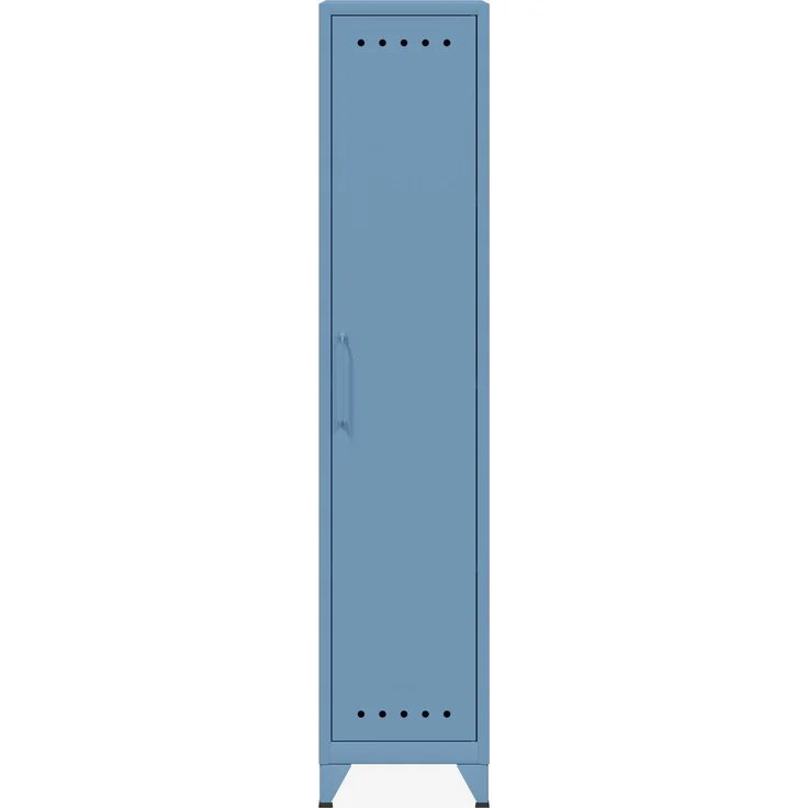 Bisley Fern Locker Garderobenschrank mit drei festen Fachböden, aus hochwertigem, nachhaltigem Stahl hergestellt, 16 mm große Design Lüftungslöcher auf allen Türen, moderner und industrieller Flair, mit integrierten Füßen, H 1800 x B 380 x T 510 mm, Fa... – Bild 1