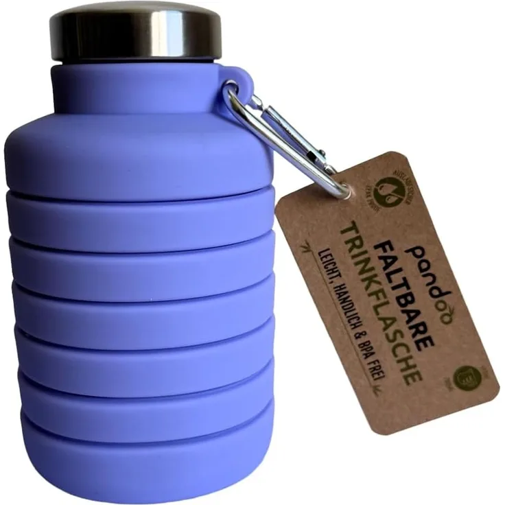 pandoo Trinkflasche Faltbare Silikon Trinkflasche