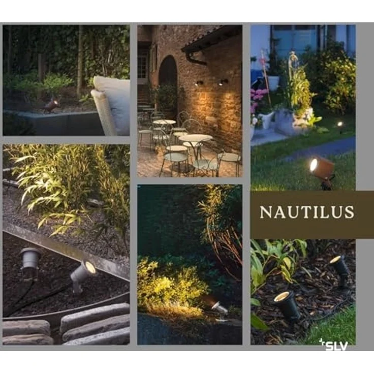 SLV NAUTILUS SPIKE EDELSTAHL, GU10, max. 35W, inkl. 1,5m Kabel und S - Stand-, Wand- und Deckenleuchten (Outdoor) – Bild 6