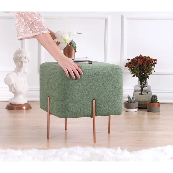 Hanah Home 'Copper 52 - Green' Pouffe, Grün, 40 x 42 x 40 cm – Bild 4