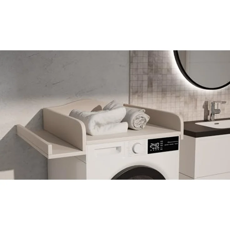 regalik Wickelaufsatz für Waschmaschine – Wickelauflage 60x70 cm – Laminierte Holzplatte – Kaschmir – 82 x 72 x 10 cm – Sicherer & Platzsparender Wickeltischaufsatz – Bild 5