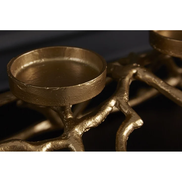 Stilvoller Kerzenständer CANDELA 60cm gold Aluminium Kerzenhalter – Bild 7