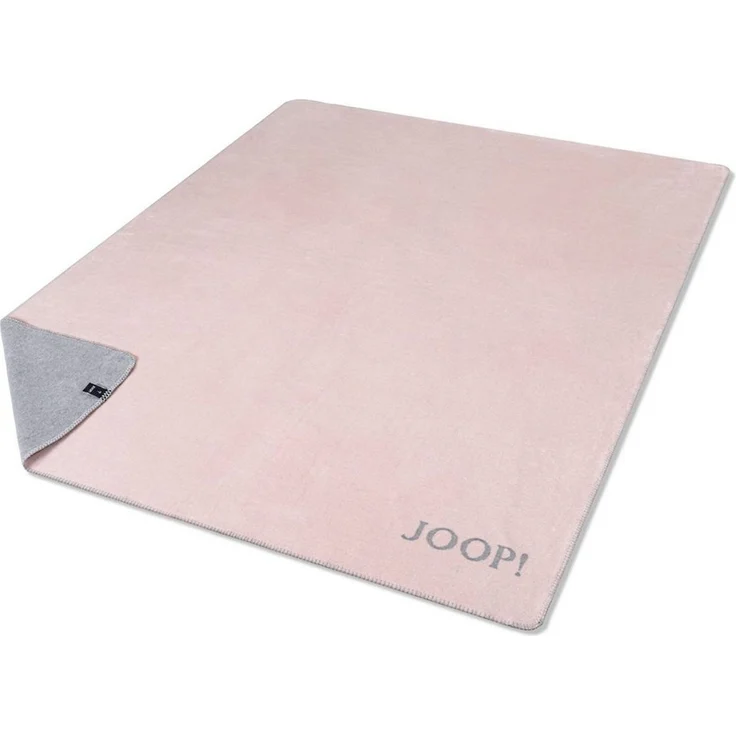 JOOP! 'Uni-Doubleface' Wohndecke, Baumwollmischgewebe, rose/ stein, 150 x 200 cm – Bild 1