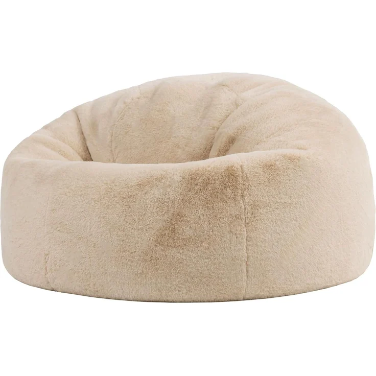 Icon Kingston Kunstfell Sitzsack, Beige, Sitzsack Erwachsene mit Füllung, Bean Bag, Flauschig Sessel, Lounge Sessel, Lounge Stuhl, Schlafzimmer, Wohnzimmer, Wohnzimmer Möbel