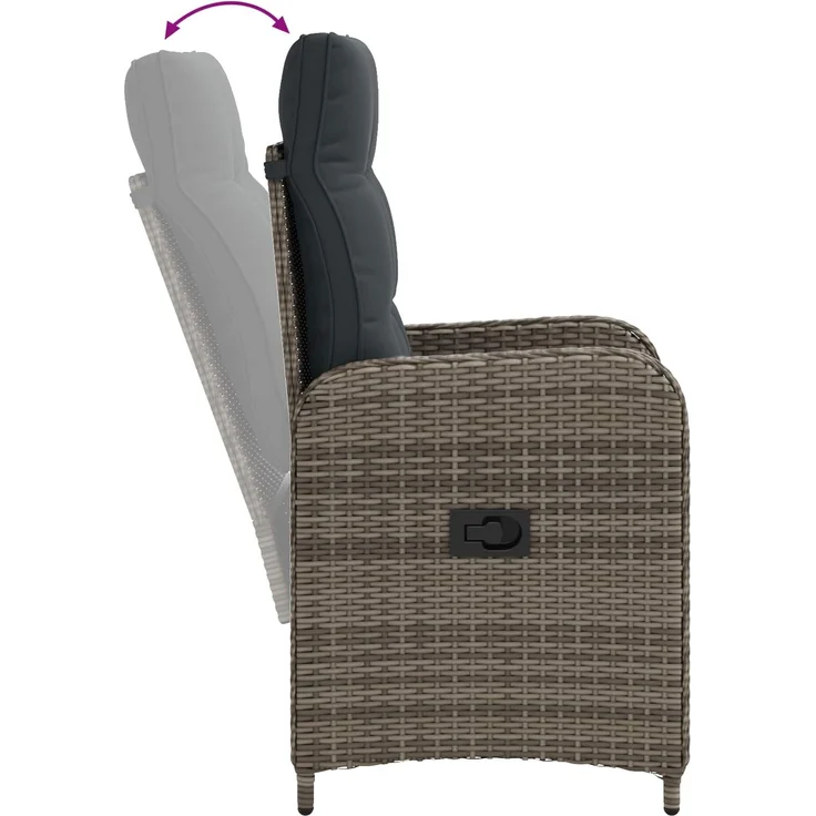 vidaXL Outdoortisch-Set 7 stk. Hellgrau und Dunkelgrau 3422288 – Bild 8