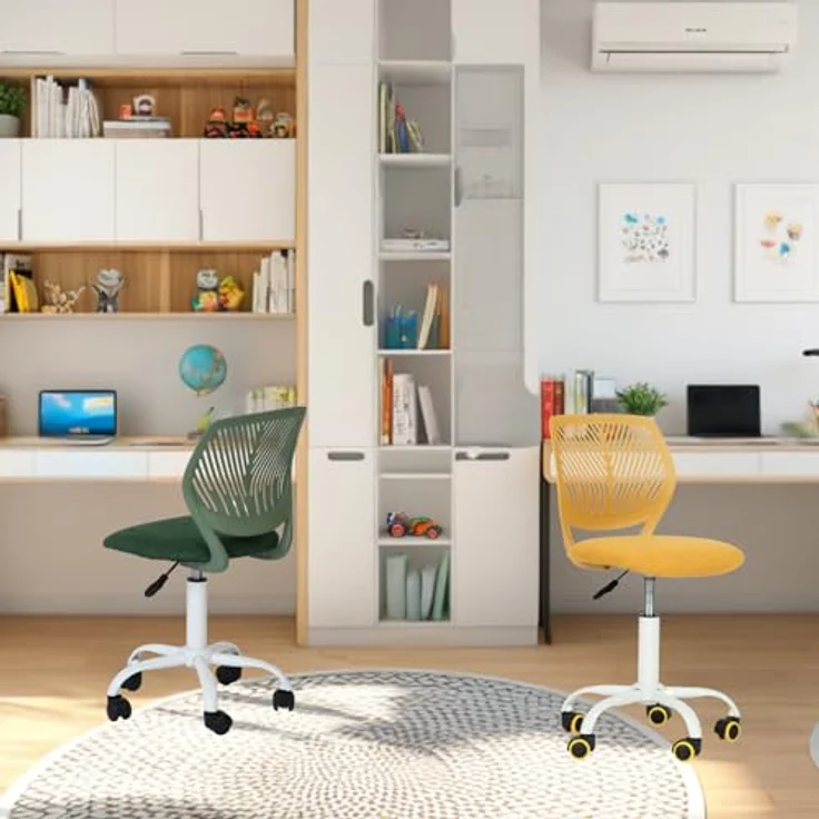 FurnitureR Bunte Schreibtischstuhl, Modernes verstellbares Design Computer Sitz, Swivel Armless Stuhl, Kinderzimmer, Home Office Task Chair – Bild 5