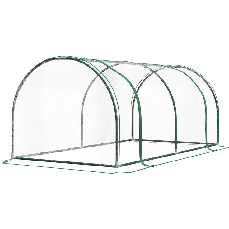 Wohnora-Mini-Tomatengewächshaus, 2 m x 1 m x 0,8 m, Tür mit Reißverschluss, PVC-Abdeckung, transparenter Stahlrahmen,H 800cm x T 330cm x B 1000cm,Transparent – Bild 3