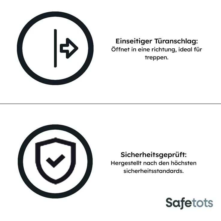 Bettacare Automatisch Schließendes Treppengitter, 111cm - 118cm, Schiefergrau, Druckmontage-Sicherheitsgitter, Babygitter, Sicherheitsschranke für Türen, Flure und Räume – Bild 5